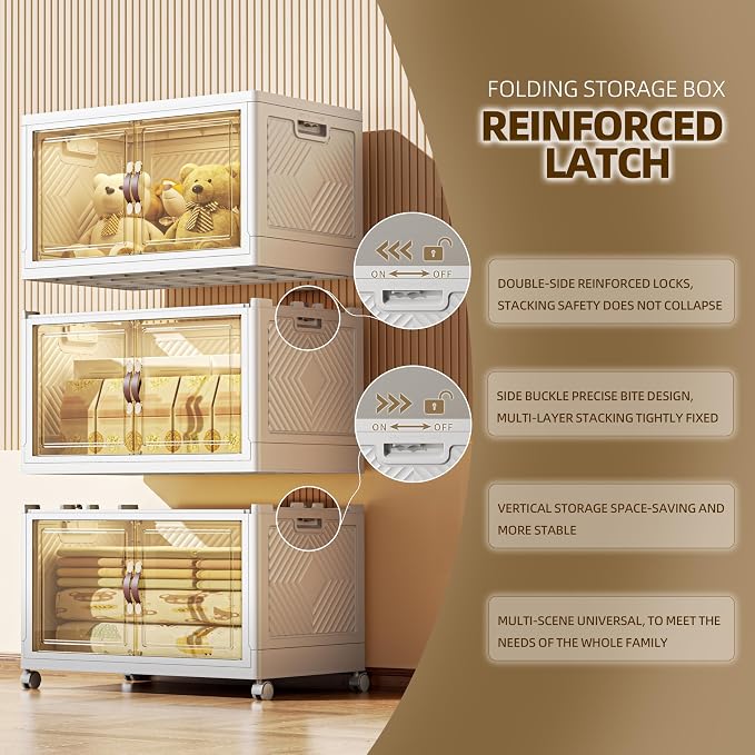 312 QT / 78 Gal Stackable Collapsible Storage Bins - Image 4