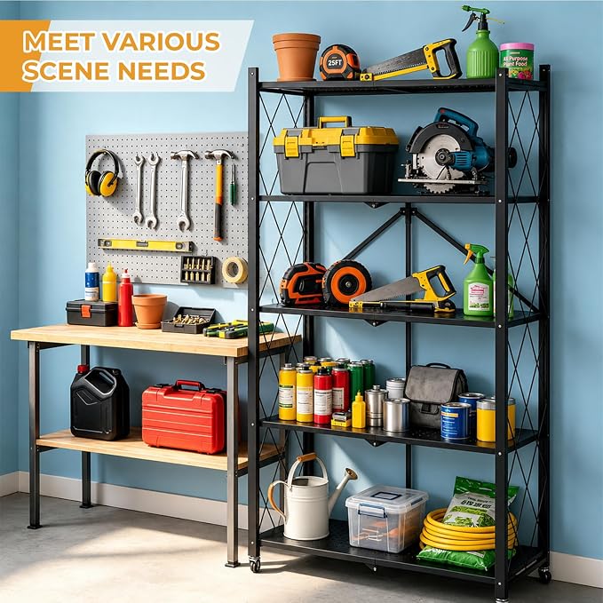 COKIHOM 5 Tier Foldable Storage Shelf - Image 9