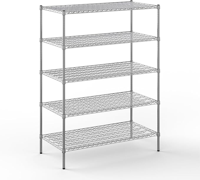 24" Deep x 48" Wide x 64" Height Wire Shelving Kit | 5-Tier | NSF Commercial by Regal+Altair
