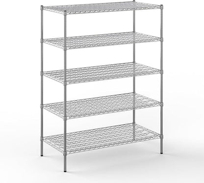 24" Deep x 48" Wide x 64" Height Wire Shelving Kit | 5-Tier | NSF Commercial by Regal+Altair