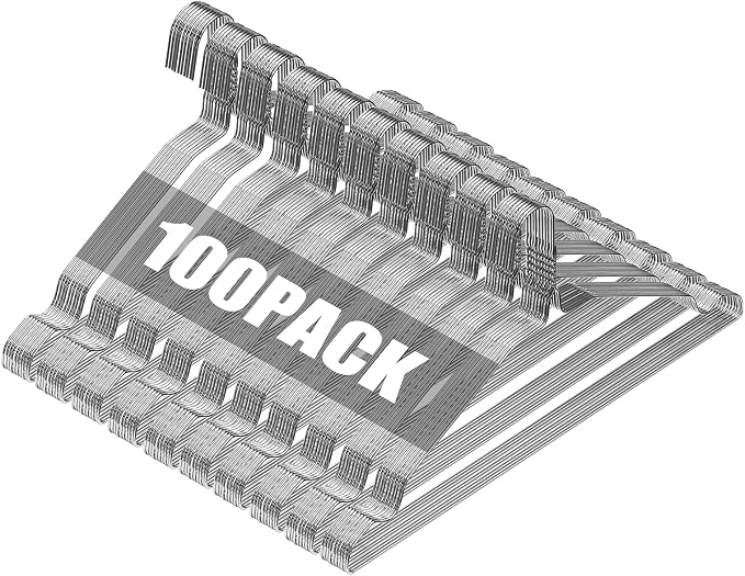 Metal Wire Clothes Hangers 100 Pack, Space Saving Hangers by Fotoumgl