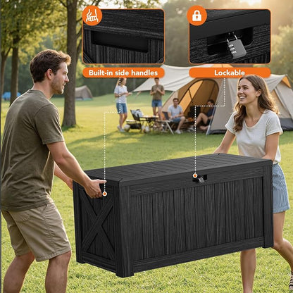 130 Gallon Deck Box Outdoor Indoor Waterproof Storage Box - Image 5