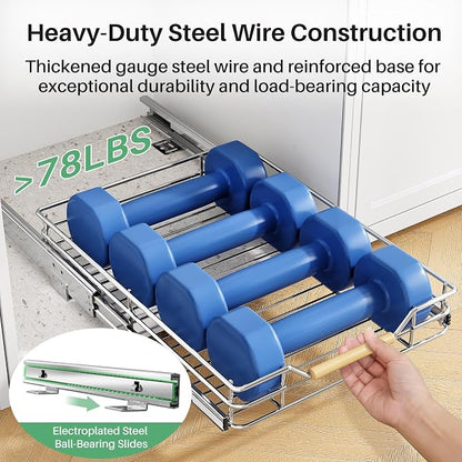 Pull out Cabinet Organizer, Heavy Duty Smooth Sliding Under Cabinet Shelves - Image 5