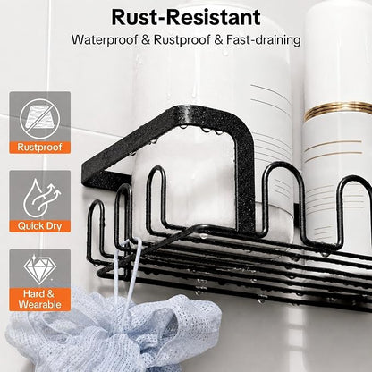 Corner Shower Caddy 3 Pack, Wall Mounted Adhesive Shower Caddy - Image 7
