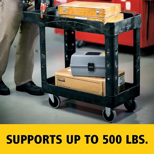 Rubbermaid Commercial Products 2-Shelf Utility/Service Cart, Lipped Shelves - Image 5