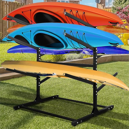 Adjustable Kayak Storage Rack, Freestanding Sup Storage Stand, Weatherproof - Image 2