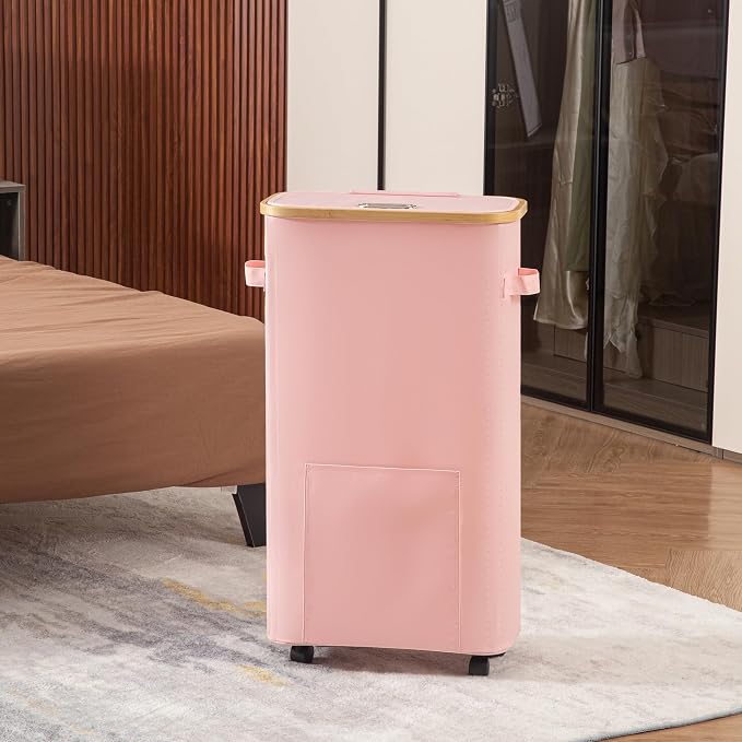 Vincona Laundry Basket with Wheels, Tall Dirty Clothes Hamper on Wheels - Image 7