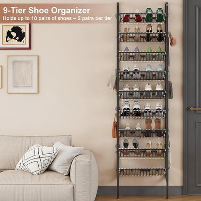 UMDONX 9 Layer Shoe Rack for 18 Pairs Shoes, Freestanding Shoe Organizer - Image 5