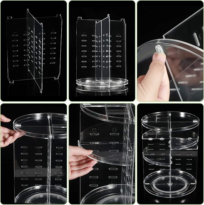 COYAHO 360 Rotating Makeup Organizer, Spinning Countertop, Cosmetic Holder Shelf - Image 6
