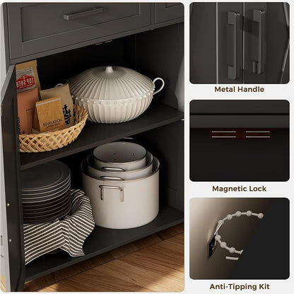Homhedy Sideboard Buffet Cabinet, Coffee Bar Storage Cabinet - Image 6