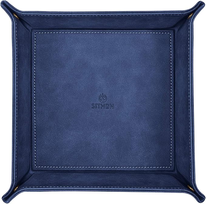 SITHON Valet Tray Desktop Storage Organizer – Premium PU Leather Catchall - Image 2
