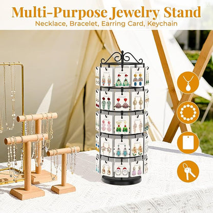 EsLuker.ly Earring Holder Organizer Rotating Display Tree Stand, Adjustable - Image 7
