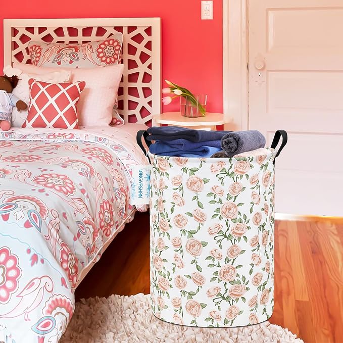 LANGYASHAN Laundry Basket Canvas Fabric Collapsible Organizer Basket - Image 6