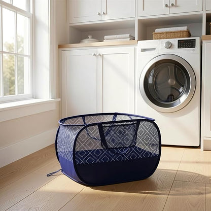100L Extra Large Mesh Pop Up Laundry Hamper 2 Pack - Image 2