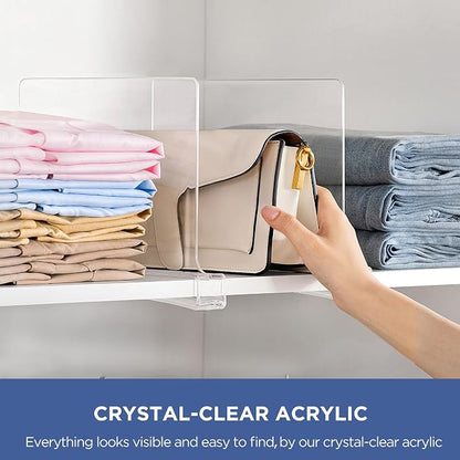 4 Pack 12 Inches Clear Shelf Dividers - Image 4