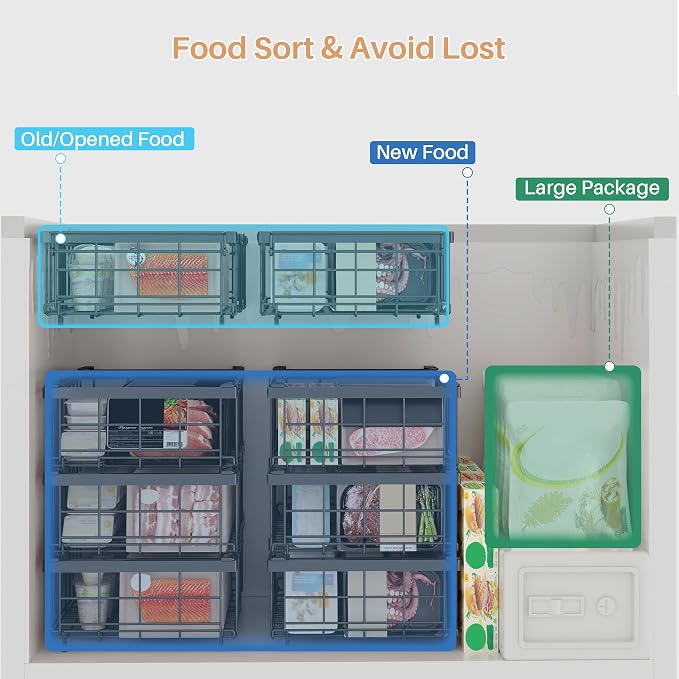 UMDONX Freezer Organizer Bins – Expandable from 11.2" to 17.7", Fit 5–10 Cu.Ft - Image 5