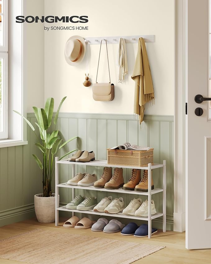 SONGMICS Bamboo Shoe Rack for Closet, Stackable Shoe Oragnizer - Image 2