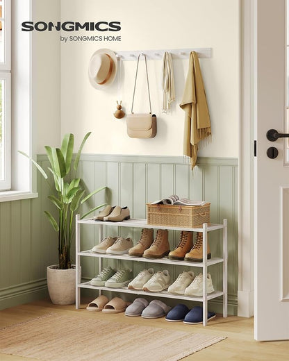 SONGMICS Bamboo Shoe Rack for Closet, Stackable Shoe Oragnizer - Image 2