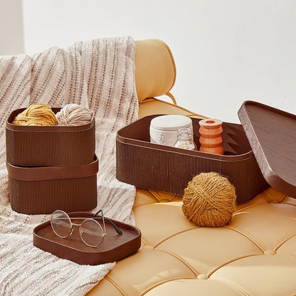 LA JOLIE MUSE Fluted Cardboard Storage Baskets - Image 2