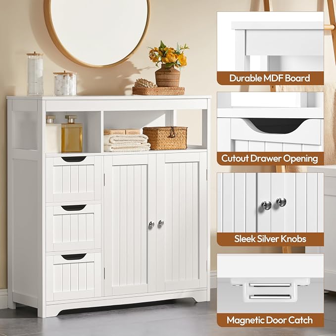 Yaheetech Bathroom Floor Cabinet, Wooden Storage Organizer - Image 5