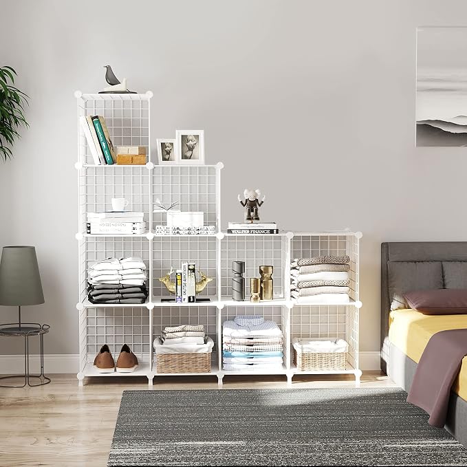 AWTATOS Wire Cube Storage, Closet Organizer, 12 Cube Storage Shelf, Portable - Image 4