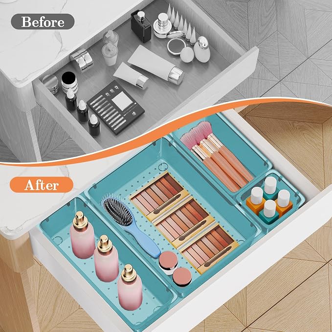 25 PCS Plastic Drawer Organizer Set, 4-Size Versatile Organizer Trays & storage - Image 4