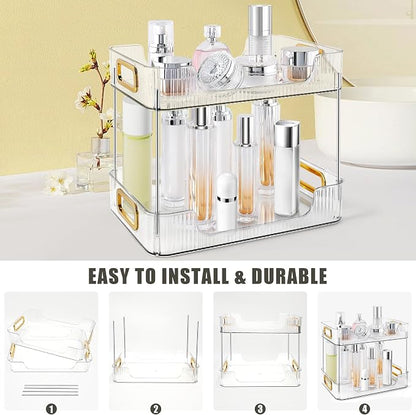 2-Tier Bathroom Counter Organizer Countertop Storage, Dresser Organizer Vanity - Image 4
