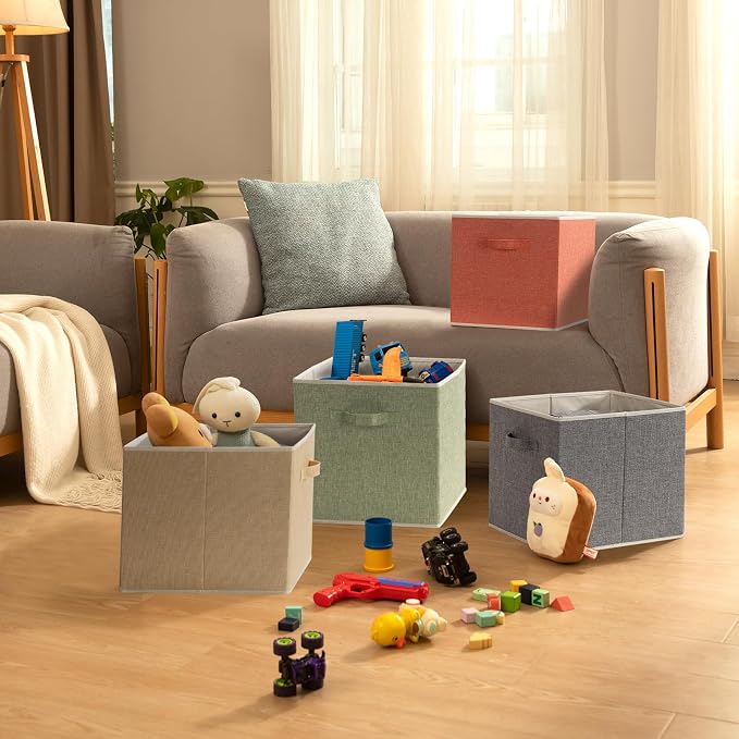 Storage Cube Organizer Bin 13" x 15" x 13" Large Boxes Fabric Basket - Image 5