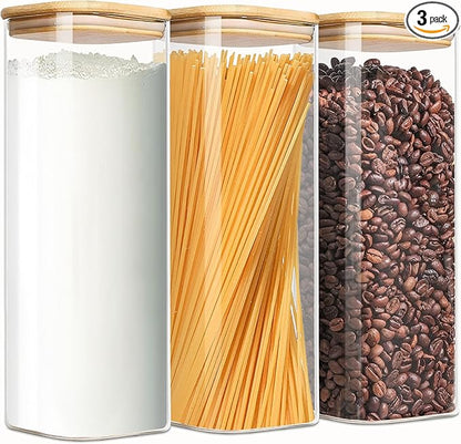 2.2 Qt Square Glass Storage Containers by Unknown