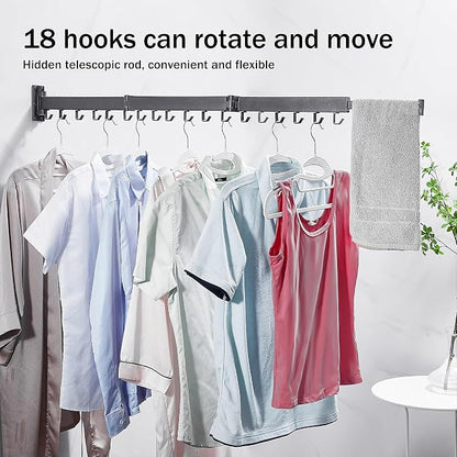Clothes Drying Rack, Laundry Drying Rack Wall Mount, Space Saver Clothes Rack - Image 9