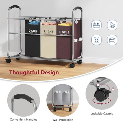 Tajsoon Laundry Sorter 4 Sections, Laundry Separator Hamper - Image 5