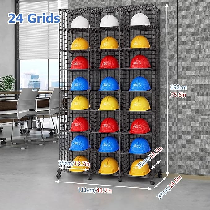Stackable Safety Helmet Storage Boxes, Large Adjustable Hard Hat Placement - Image 2