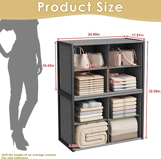 8-Cube Stackable Closet Storage & Organization Systems, Blankets and Bags in - Image 2
