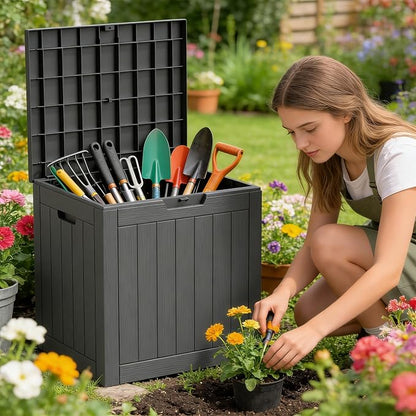 35 Gallon Resin Deck Box All Weather Outdoor Storage Box - Image 2