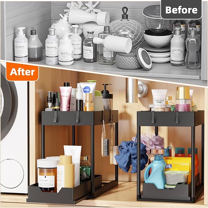 Simple Trending Under Sink Organizer 2 Pack, Sink Pull-Out Sliding Storage - Image 3