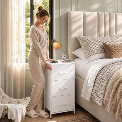 WLIVE Small Dresser Nightstand for Bedroom, 3 Drawers, Compact nightstand - Image 2