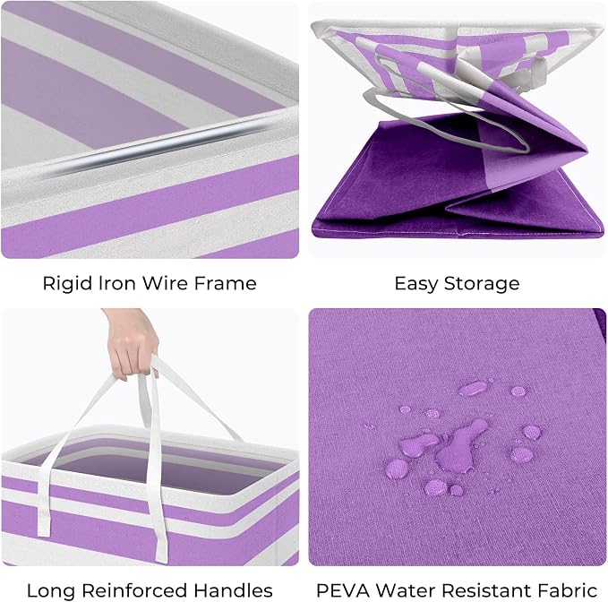 HomeHacks 2 Pack Large Laundry Baskets, Waterproof, Freestanding Laundry Hampers - Image 2