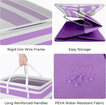 HomeHacks 2 Pack Large Laundry Baskets, Waterproof, Freestanding Laundry Hampers - Image 2