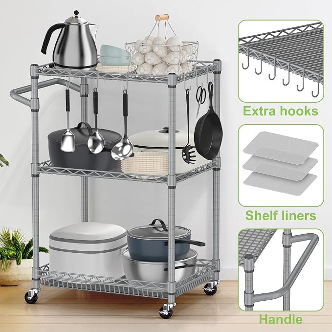 3 Tier Rolling Utility Carts - Image 6