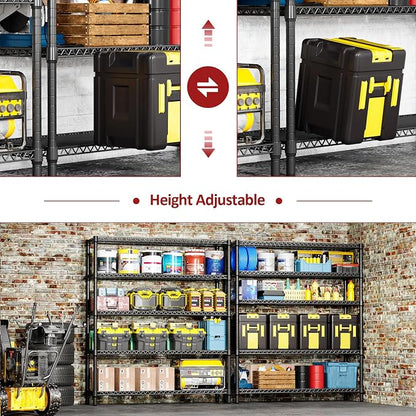 IZEUK 5-Tier Adjustable Heavy Duty Metal Storage Shelving Unit, Wide Utility - Image 6
