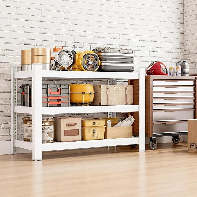 Wanfu Garage Shelving, Adjustable Heavy Duty 3 Tier Shelf - Image 2