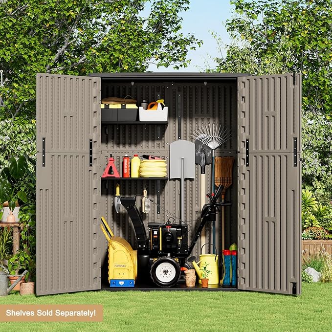 KINYING Outdoor Storage Shed, 57 Cu.ft Vertical Outdoor Storage Cabinet - Image 5