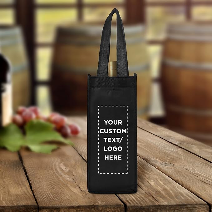 DISCOUNT PROMOS Non-Woven Vineyard Two Bottle Wine Bags - Image 6