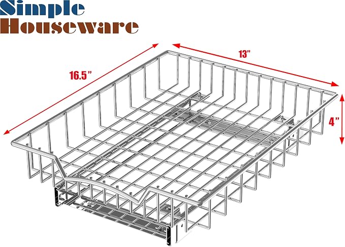 Simple Houseware Under Cabinet Pull Out Sliding Shelf Drawer, 17Dx13W | - Image 2