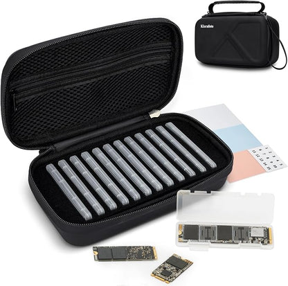 EVA PU M.2 SSD Holder with 12 Clear M.2 NVMe Cases by Kiorafoto