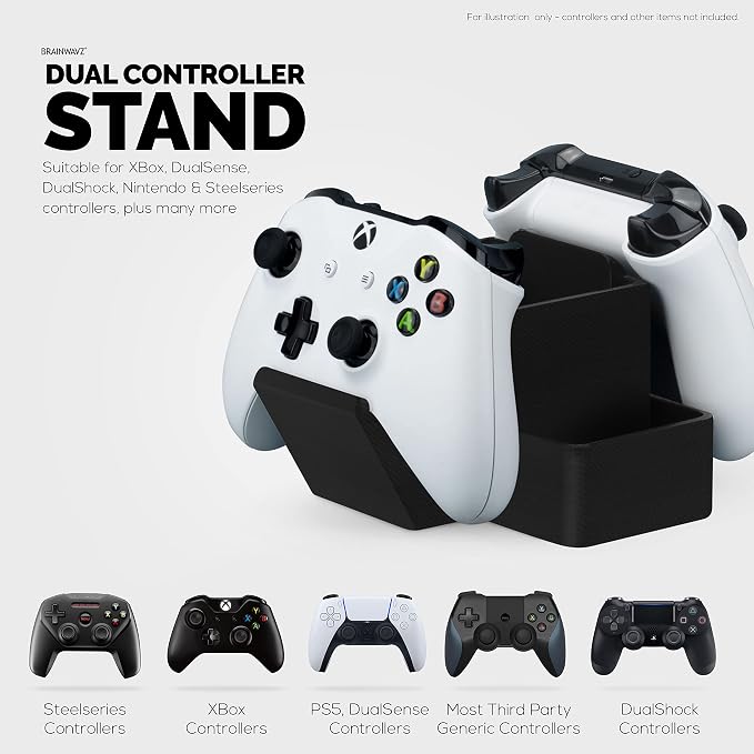 BRAINWAVZ Dual Game Controller, TV Remote Control & Stationary Storage Desktop - Image 4
