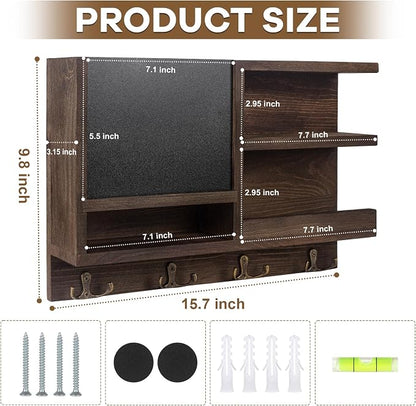 WEWEOW Key Holder for Wall, Mail Organizer Wall Mount - Image 4