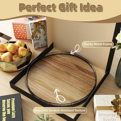 Acacia Wood 18" Lazy Susan Turntable Organizer - Image 6