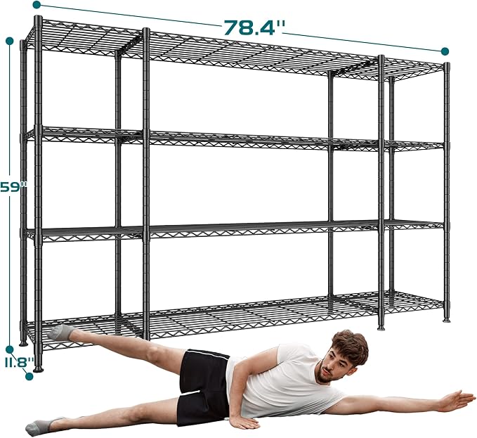REIBII 78.4" W Storage Shelves 1500LBS, Metal Shelving Unit Wire Shelving - Image 3