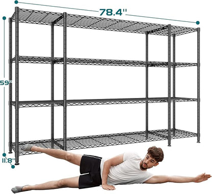 REIBII 78.4" W Storage Shelves 1500LBS, Metal Shelving Unit Wire Shelving - Image 3
